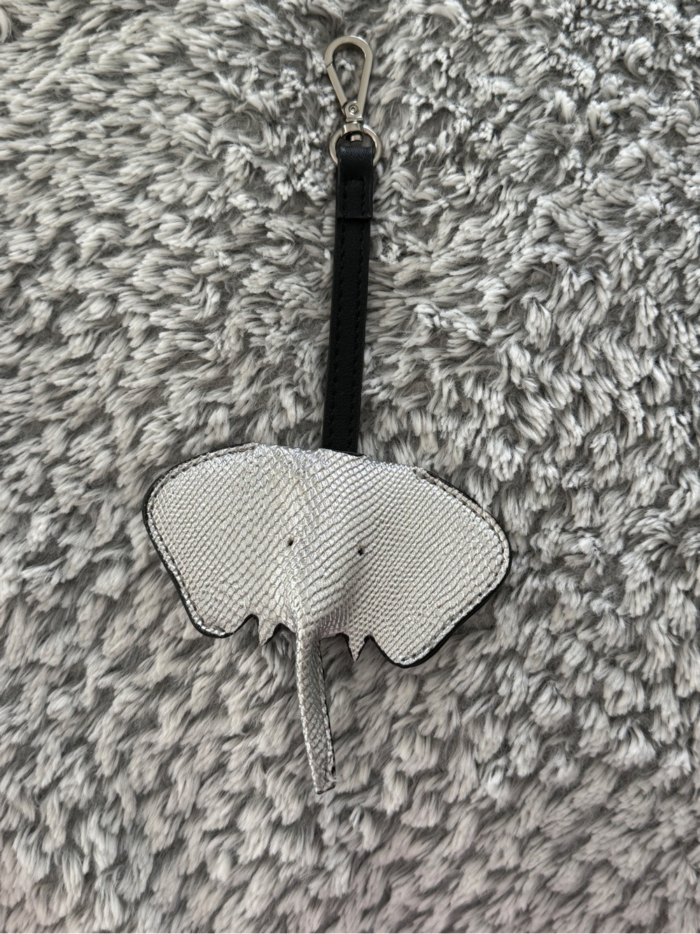 Christian Siriano silver elephant purse charm